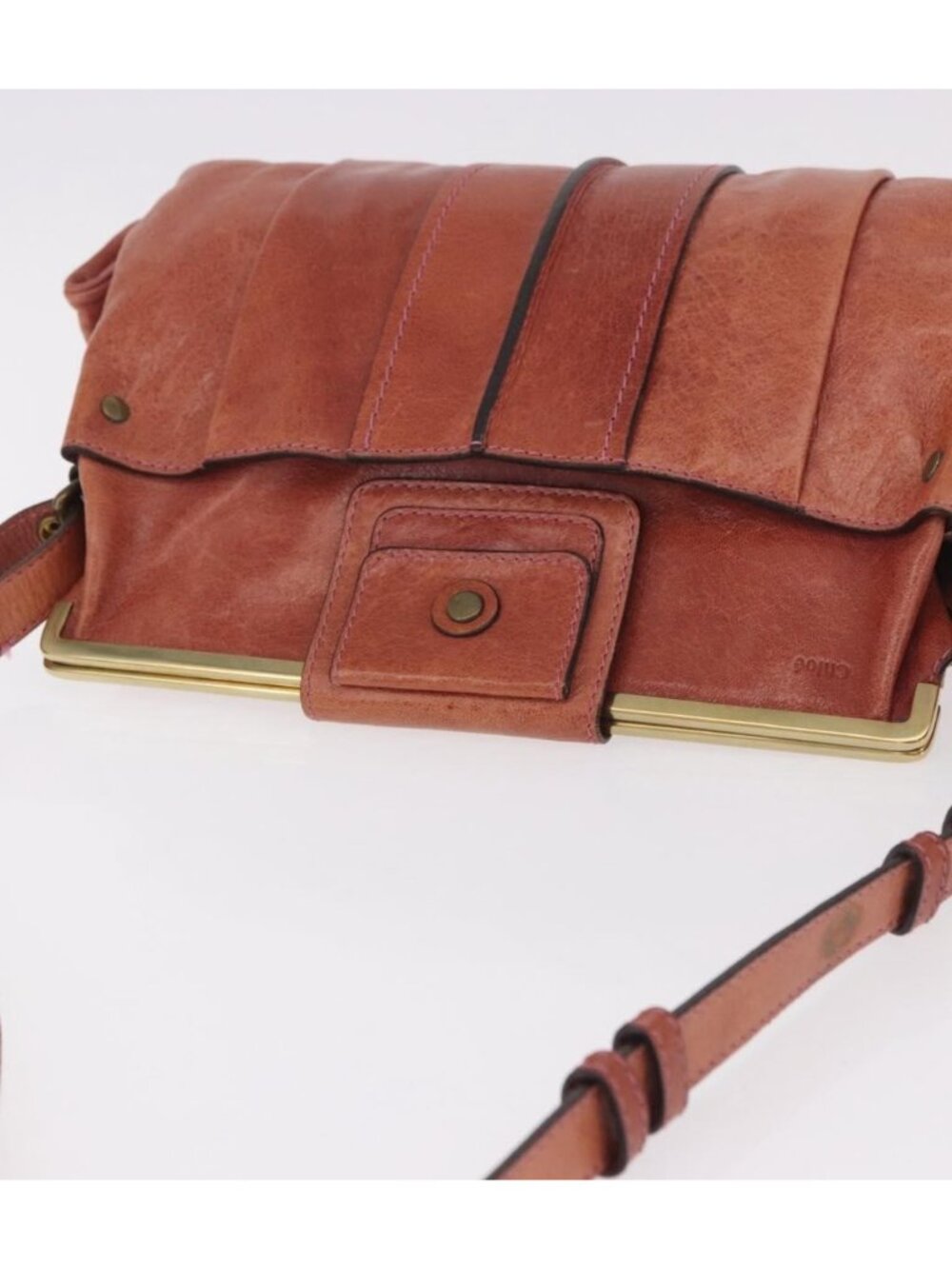 Chloe Shoulder Bag Leather Pink Gold - Picture 5 of 16